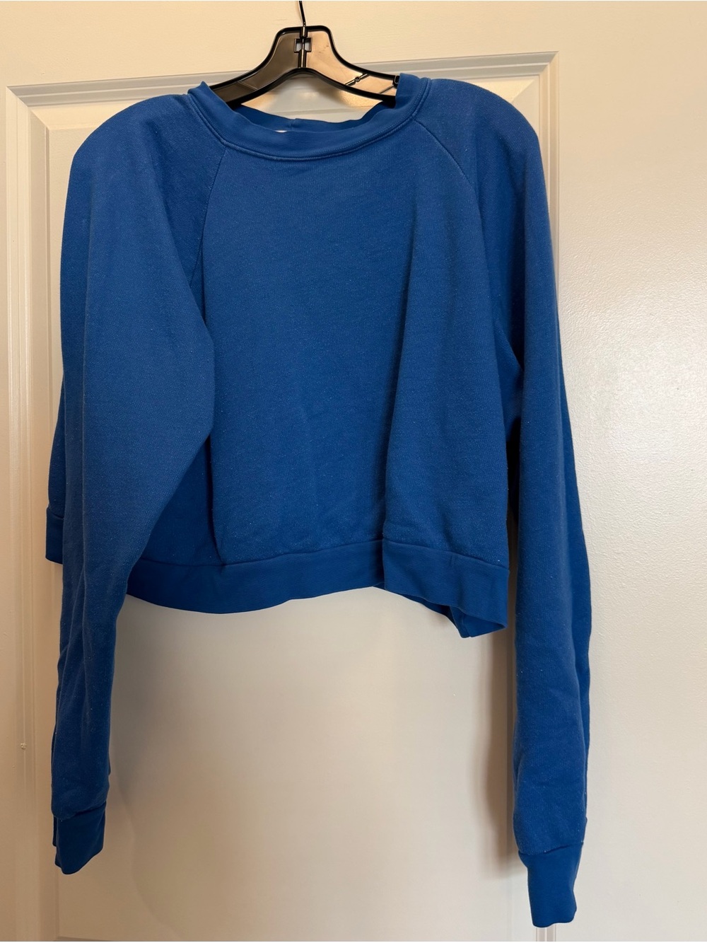 LNA Royal Blue Cropped Crewneck Sweater